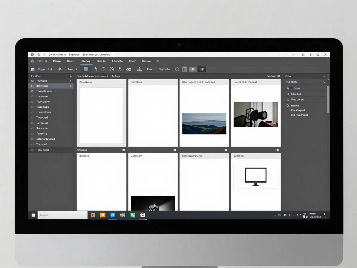 Close-up of structured Gutenberg editor blocks on a modern workstation screen, minimalist workspace